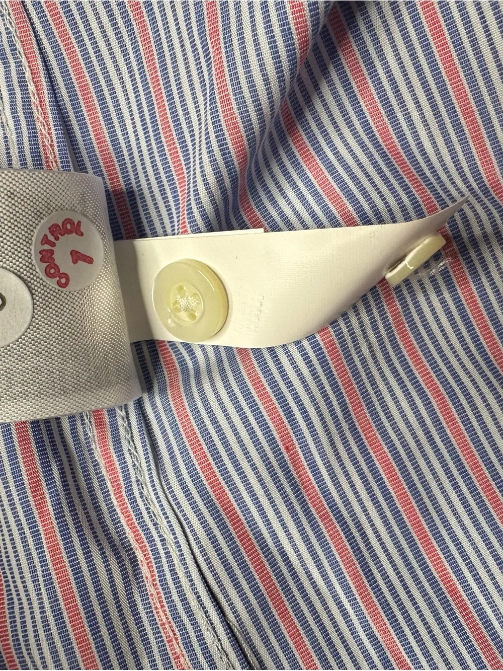 Banana Republic Men's Striped Dress Shirt - Red & Blue